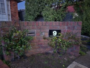 Modern solar house signs that combine style, visibility & eco-friendly design. Custom-made to make your home stand out day or night.