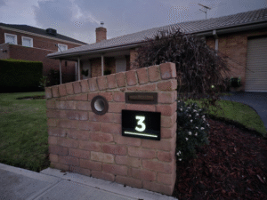 Modern solar house signs that combine style, visibility & eco-friendly design. Custom-made to make your home stand out day or night.